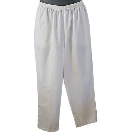Laura Scott Women's White Pull-On Elastic Waist Pants with Pockets - Size 16 - Picture 2 of 6